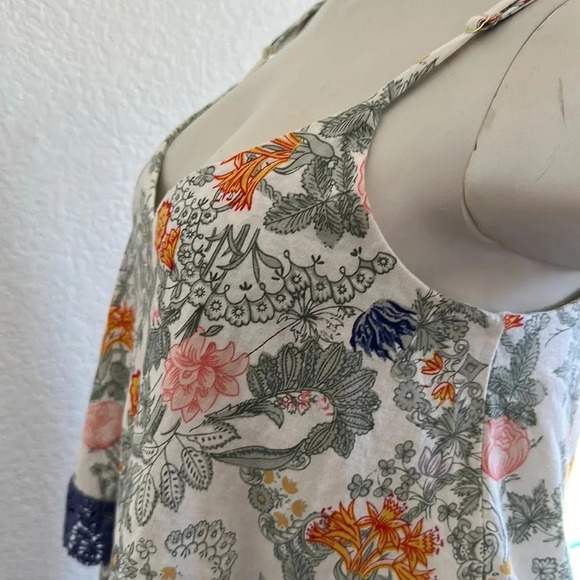 Floreat Loved by Anthroplogie Double Layer Crochet Trim Tiered Swing Tank Top - Picture 6 of 8